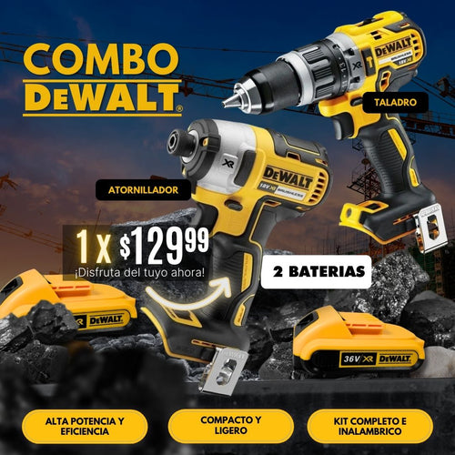 Combo DeWalt: Taladro + Atornillador Inalámbrico